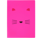 Папка-скоросшиватель пластиковая с пружиной №1School, толщина пластика 0,45 мм, Kitty, розовая