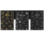 Скетчбук-блокнот креативный, 140×210 мм, 26 л., черные листы, «Наилучшие пожелания. Котики», ассорти