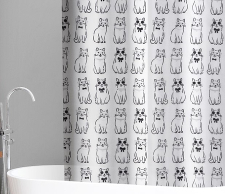 Штора для ванной Sima-Land, 180*180 см, Cats