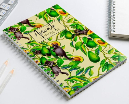 Ежедневник недатированный на гребне Avocato Notebook, А5, 60 л., точки