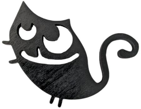 Магнит деревянный «Котик» (Марданов А.А.), 5,5*7 см, черный