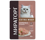 Корм влажный «Мираторг» Extra Meat (для стерилизованных кошек), 80 г, курочка в соусе