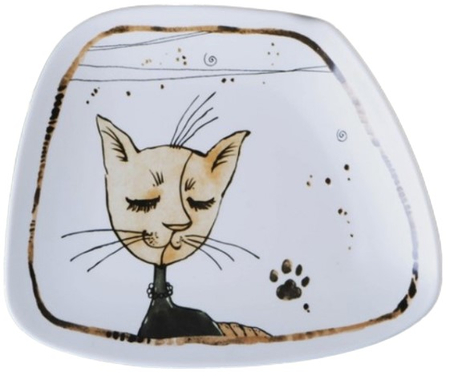 Блюдо сервировочное фарфоровое «Коты-аристократы», 16*13,5*1,8 см Блюдо сервировочное фарфоровое «Коты-аристократы», 16*13,5*1,8 см