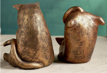 Держатель-подставка для книг полистоун «Два кота», высота 15 см, цвет бронзовый Держатель-подставка для книг полистоун «Два кота», высота 15 см, цвет бронзовый