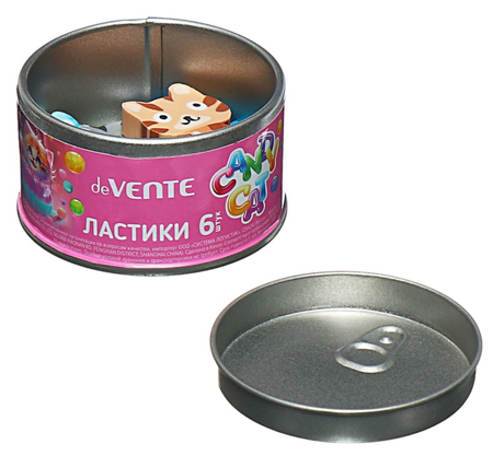 Набор ластиков deVente, 6 шт., Candy Cat