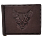 Зажим для денег из натуральной кожи «Кот» (Журкевич Ю.Л.), 10,5×8 см, цвет темно-коричневый