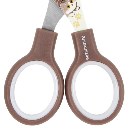 Ножницы канцелярские ErichKrause, 130 мм, «Милые котики» (ручки с прорезиненными вставками)