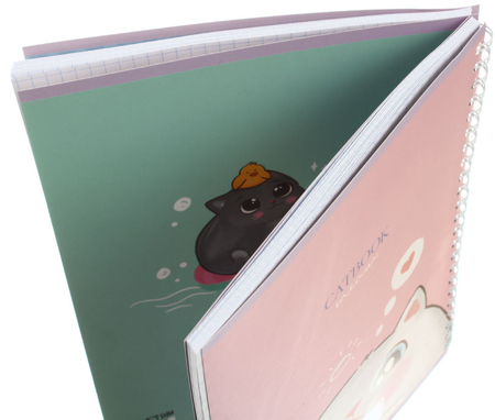 Тетрадь общая А5, 80 л. на гребне Meshu Cat Book, 165*205 мм, клетка