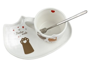 Чайная пара Sima-Land, объем кружки 200 мл, «Люблю тебя» (с ложкой)