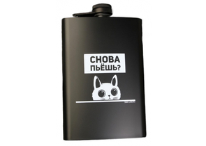 Фляжка сувенирная металлическая Sima-Land, 270 мл, «Снова пьешь?»