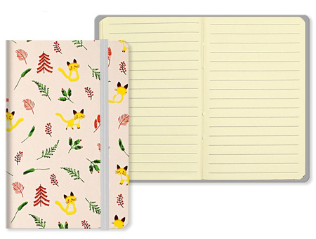 Книжка записная на резинке «Котики и листочки» (А6), 90*140 мм, 80 л., линия, бежевая Книжка записная на резинке «Котики и листочки» (А6), 90*140 мм, 80 л., линия, бежевая