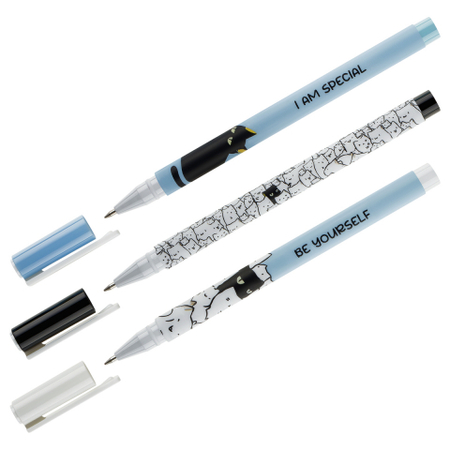 Ручка шариковая Meshu, Special Cat, корпус ассорти, стержень синий