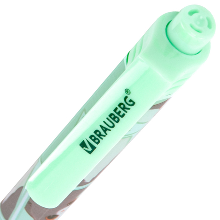 Ручка шариковая автоматическая Brauberg Cute, «Милые коты», корпус ассорти, стержень синий