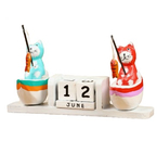 Благотворительный деревянный настольный календарь «Вечный», 20×6×8 см, «Котики-рыбаки»