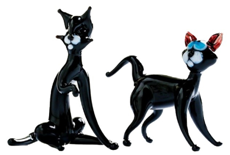 Фигура из стекла «Кошка», высота 6 см, ассорти