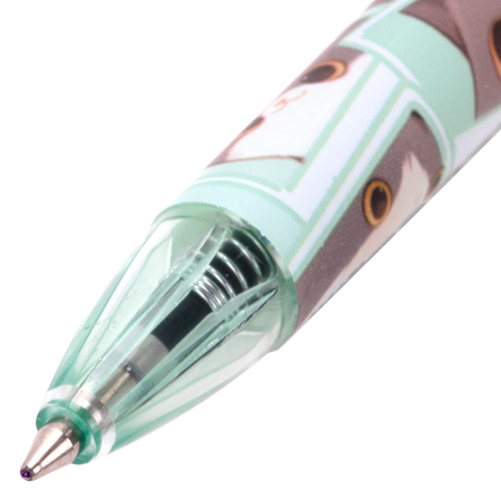 Ручка шариковая автоматическая Brauberg Cute, «Милые коты», корпус ассорти, стержень синий