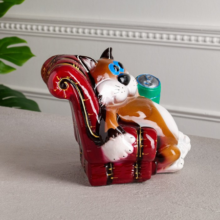 Копилка керамическая «Кот в кресле», 20 см, глянец