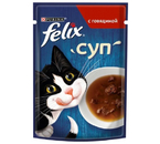 Корм влажный Purina Felix «Суп» (для взрослых кошек), 48 г, с говядиной