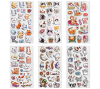 Наклейки зефирные полимерные многоразовые Funster, 18×9,5 см, «Котики», ассорти