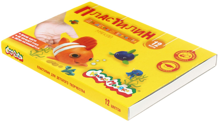 Пластилин «Каляка-Маляка», 12 цветов, 180 г, со стекoй Пластилин «Каляка-Маляка», 12 цветов, 180 г, со стекoй