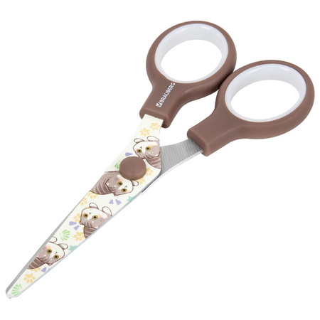 Ножницы канцелярские ErichKrause, 130 мм, «Милые котики» (ручки с прорезиненными вставками)