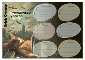 Расписание уроков ErichKrause А4, 210×297 мм, Вig City Cats
