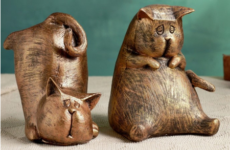 Держатель-подставка для книг полистоун «Два кота», высота 15 см, цвет бронзовый Держатель-подставка для книг полистоун «Два кота», высота 15 см, цвет бронзовый