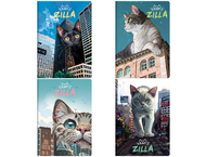 Тетрадь школьная А5, 40 л. на скобе Meshu CatZilla