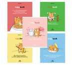 Тетрадь общая А5, 48 л. на скобе «Кот-Энтузиаст», 165×205 мм, клетка, ассорти