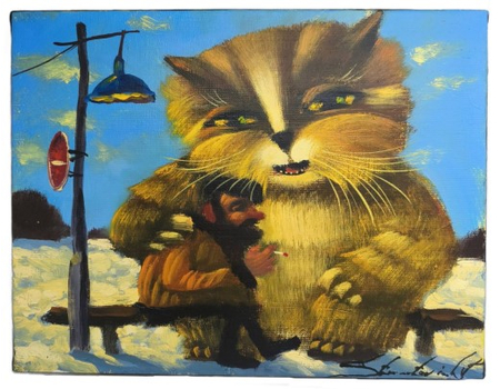 Картина «Старые друзья» (Стратович В.В.), 30*25 см, холст, масло