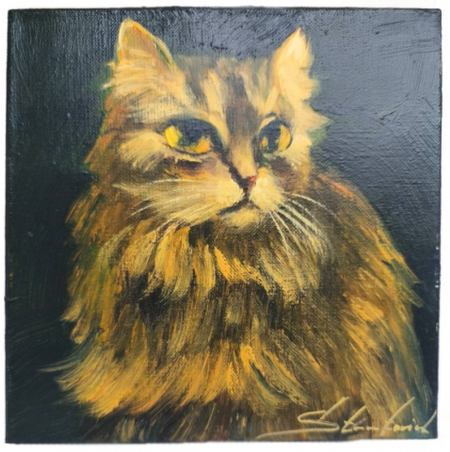 Картина «Опасность» (Стратович В.В.), 20*20 см, холст, масло