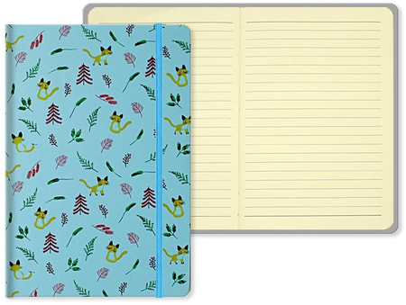 Книжка записная на резинке «Котики и листочки» (А5), 140*210 мм, 80 л., линия, голубая Книжка записная на резинке «Котики и листочки» (А5), 140*210 мм, 80 л., линия, голубая