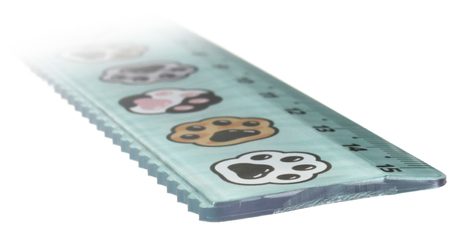 Линейка пластиковая с волнистым краем «Стамм», 15 см, «Лапки»