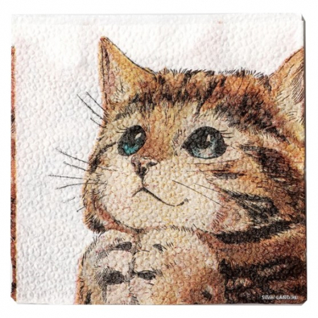 Салфетки сервировочные бумажные «Котёнок», 24*24 см, 100 шт., 1 слой