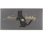 Открытка-конверт для денег Meshu, 85×164 мм, Happy Birthday. Space Cat