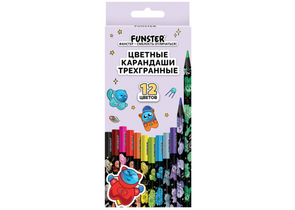Карандаши цветные Funster Among Cats, 12 цветов, длина 175 мм, ассорти