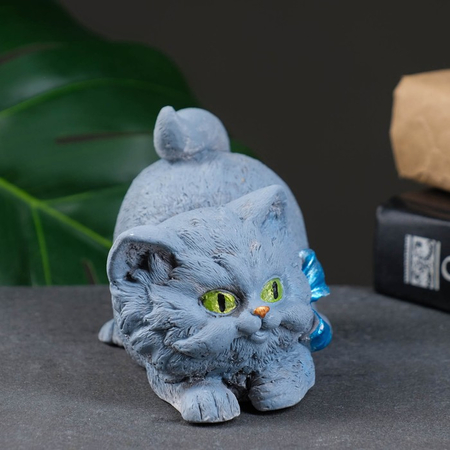 Фигура гипсовая «Котенок с бантом», 12*8*8 см