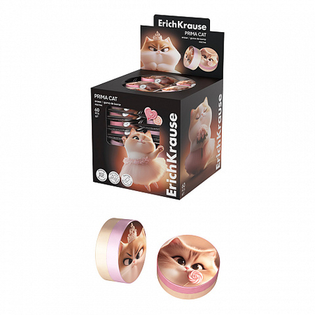 Ластик ErichKrause Prima Cat, 25*25*10 мм, ассорти Ластик ErichKrause Prima Cat, 25*25*10 мм, ассорти