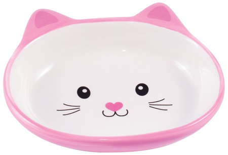 Миска керамическая для кошек Mr.Kranch «Мордочка кошки», 160 мл, розовая