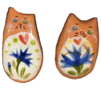 Брошь «Котик» (Ярохнович Ю.С.), 3,5×2 см, керамика, глазурь, ассорти
