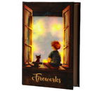 Кэш-бокс (сейф-книга) «Кошка в лучах лазера», 28×19×6 см, «Малыш и кот наблюдают за салютом»