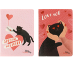 Бизнес-блокнот «Лайт» BG А6, 105×150 мм, 64 л., клетка, «Котики+сердечки», ассорти