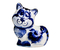 Сувенир фарфоровый «Кот Мурзик» (гжель), высота 5 см, бело-синий Сувенир фарфоровый «Кот Мурзик» (гжель), высота 5 см, бело-синий