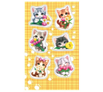 Наклейки детские «Мир открыток», 92×153 мм, «Котята с букетами»