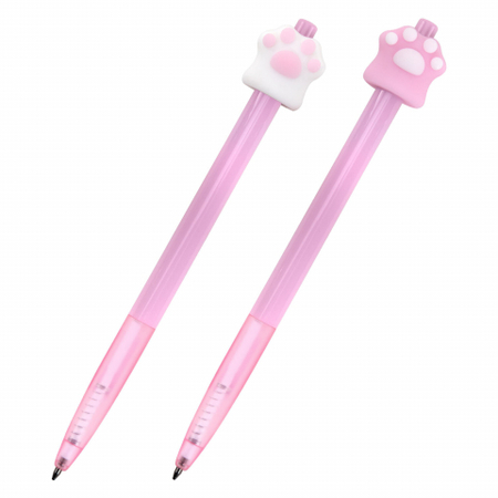 Ручка шариковая автоматическая с топпером Funster, Cat Paw, корпус ассорти, стержень синий