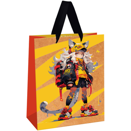 Пакет подарочный крафт Meshu, 11*14*6,5 см, Cat Girl