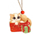 Подвеска новогодняя деревянная «Кот с подарочком», 6,7*6,1 см