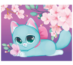 Алмазная мозаика для детей со стразами «Школа талантов», 20×25 см, «Милый котик и сакура»