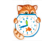 Плакат фигурный «Котик с часами»