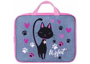 Папка для тетрадей Brauberg Premium с ручками, 340×270×80 мм, Elegant Cat